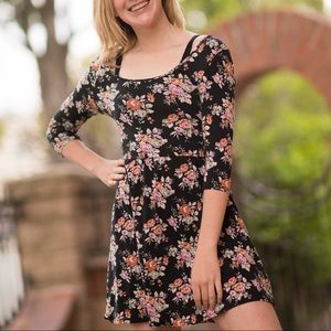 A line floral print summer dress